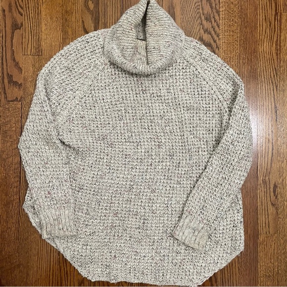 Free People Cowl Neck Sweater Tan Cream Size Small - Picture 1 of 8